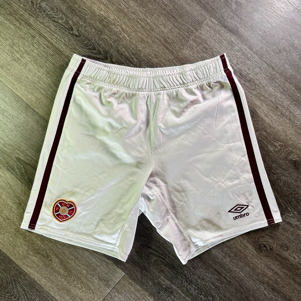 Adidas Mens Heart of MIdlothian Away Shorts Size XL White Polyester